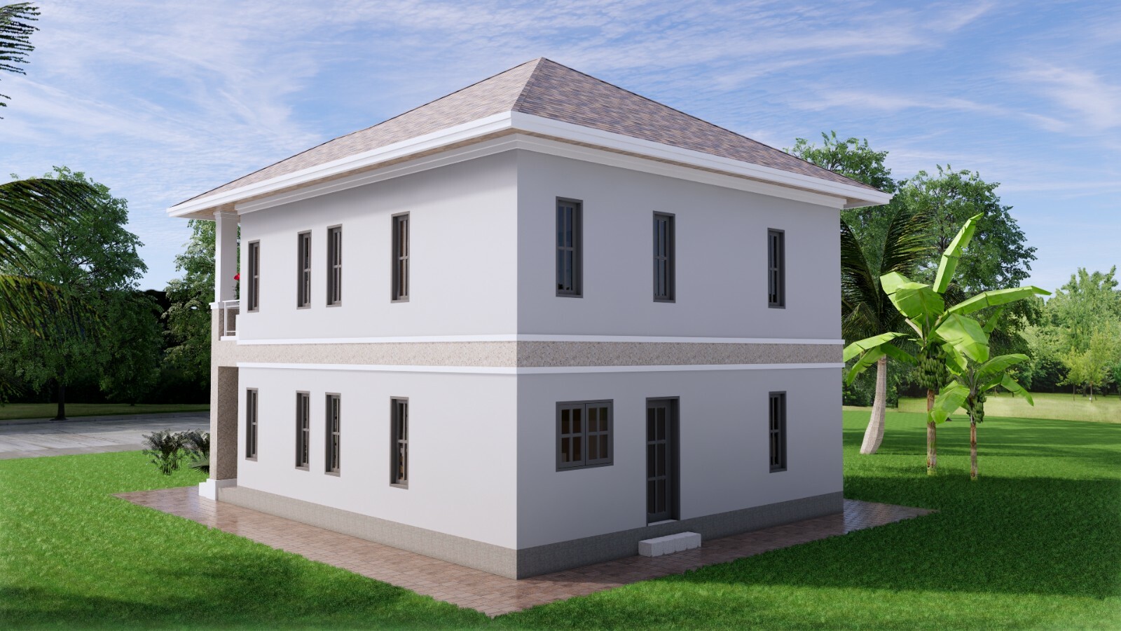 Custom House Plan 9×11 Meter 26×36 Feet 5 Beds 3 Baths Hip Roof (A4 Hard Copy)