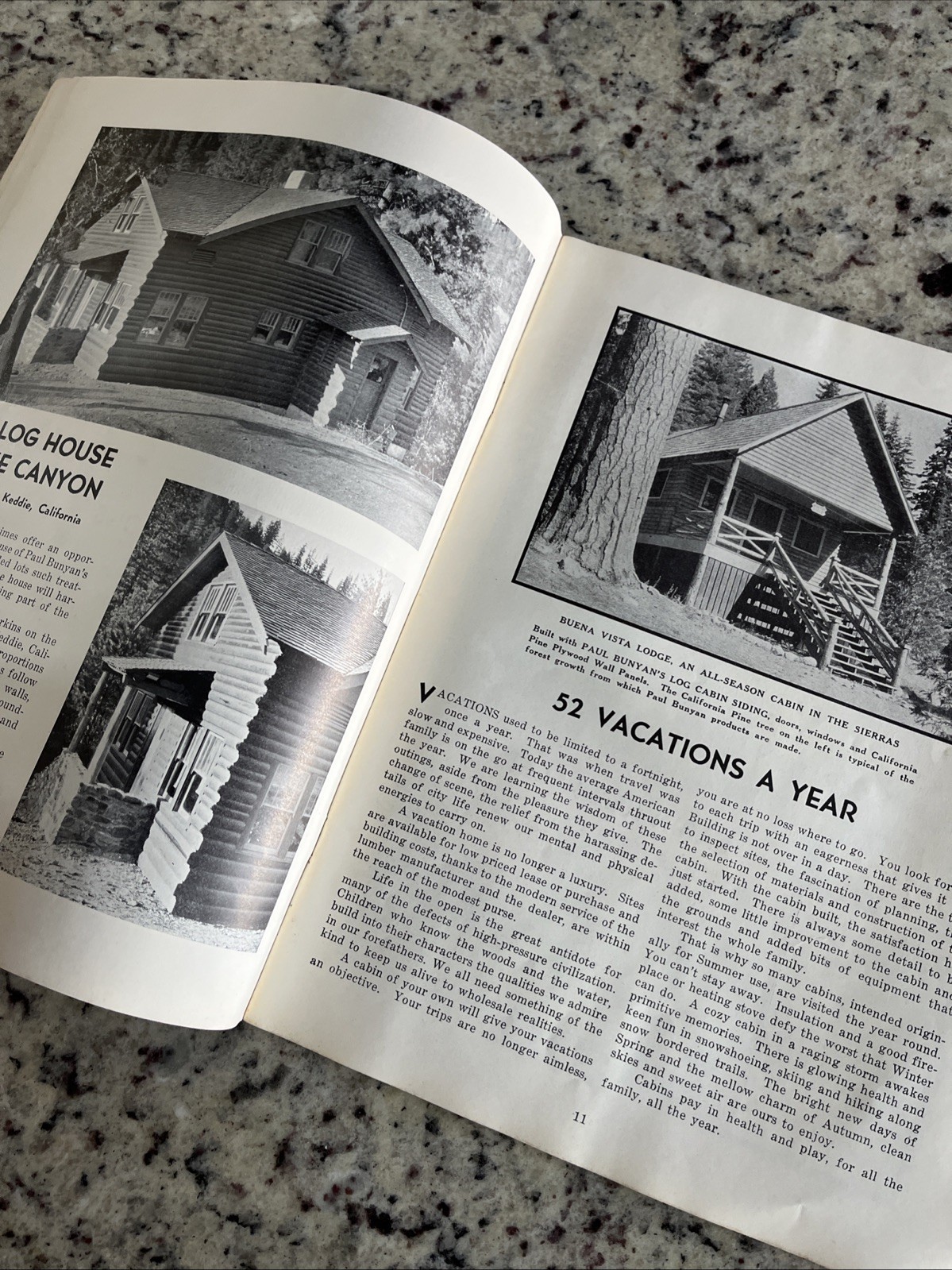 Vintage 1937 Paul Bunyan Log Cabin Plan Guide Cinder Cone Dance Hall Standish CA