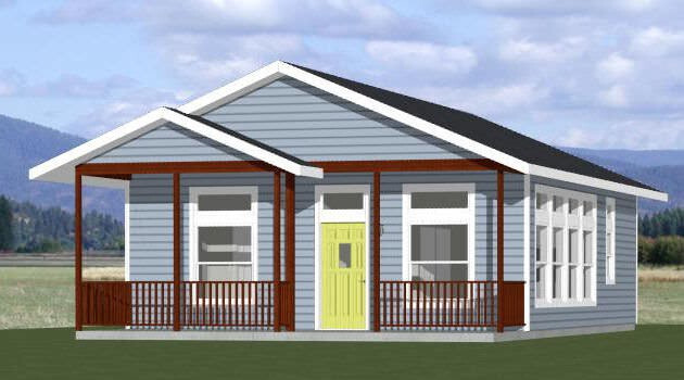 26×34 House — 2 Bedroom 1 Bath — 884 sq ft — PDF Floor Plan 1E