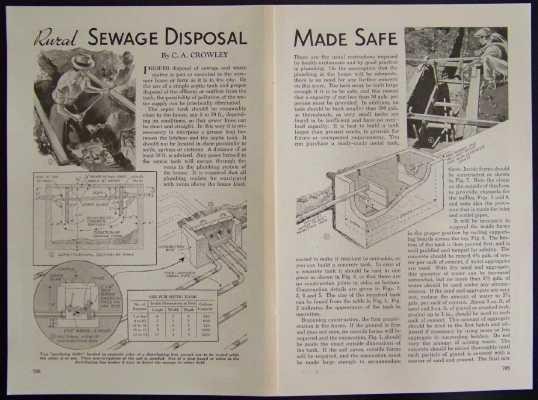 SEPTIC TANK Rural Sewage System 1940 HowTo Design/Build INFO