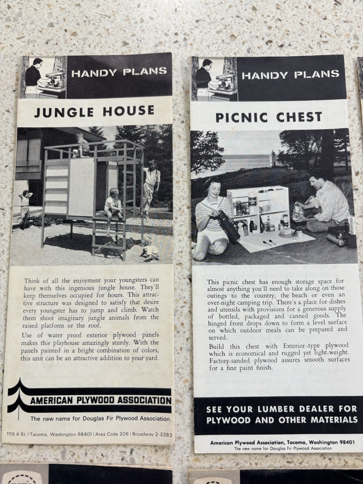 1950’s-60’s Lumber Store Handouts For Plywood Projects – Blueprints – Lot Of 14