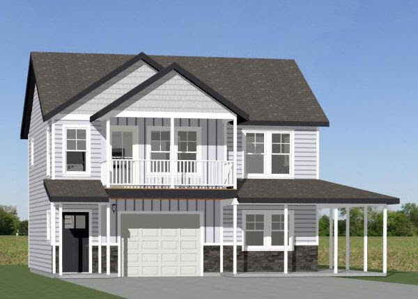 30×24 House — 1 Bedroom 1.5 Bath — 1,029 sq ft — PDF Floor Plan — Model 7C