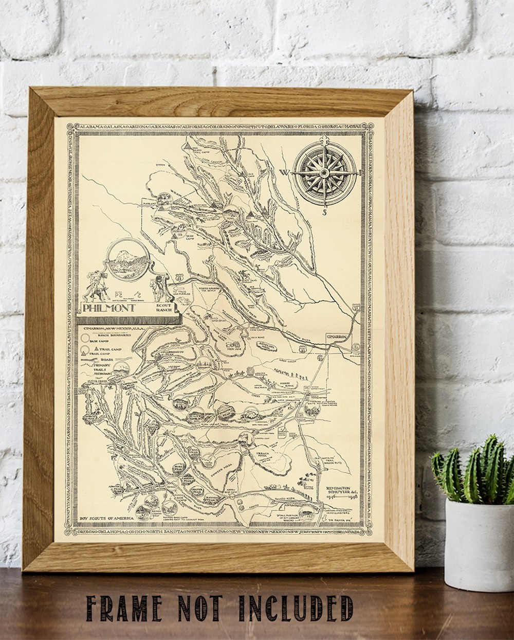Philmont Scout Ranch Vintage Map 1948 Cimarron New Mexico Trail Plan