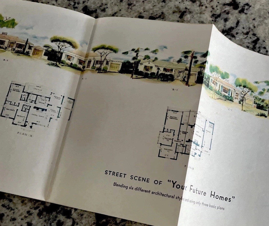Vintage 1945 Future Homes Co Home Plan Catalog MCM Ranchers 50 Colorful Drawings