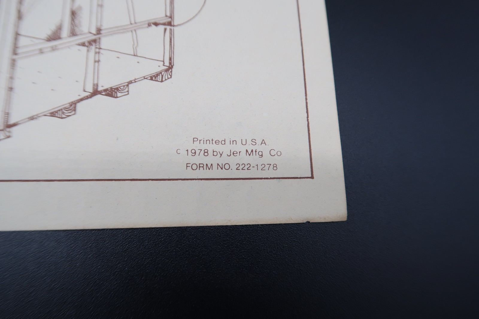Vtg Barn Kit Build Instructional Information Ephemera 1978 Jer MFG. USA Unusual