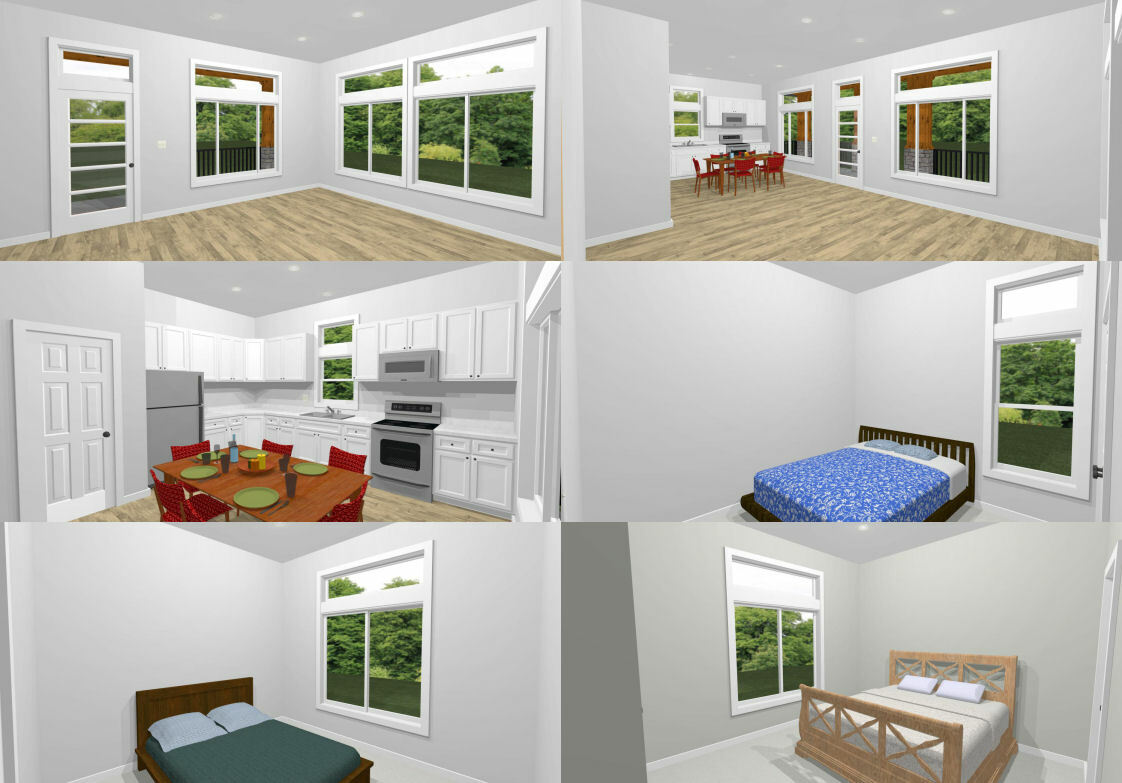30×40 House — 3 Bedroom 2 Bath — 1,200 sq ft — PDF Floor Plan — Model 2C