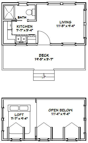 20×10 Tiny House — 281 sq ft — PDF Floor Plan — Model 2