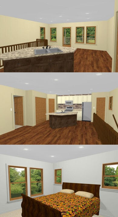30×24 House — 1 Bedroom 1.5 Bath — 1,029 sq ft — PDF Floor Plan — Model 7A