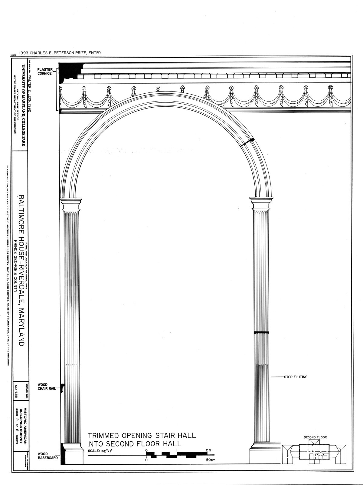 Riversdale, Calvert Mansion – Colonial American architectural plans & details