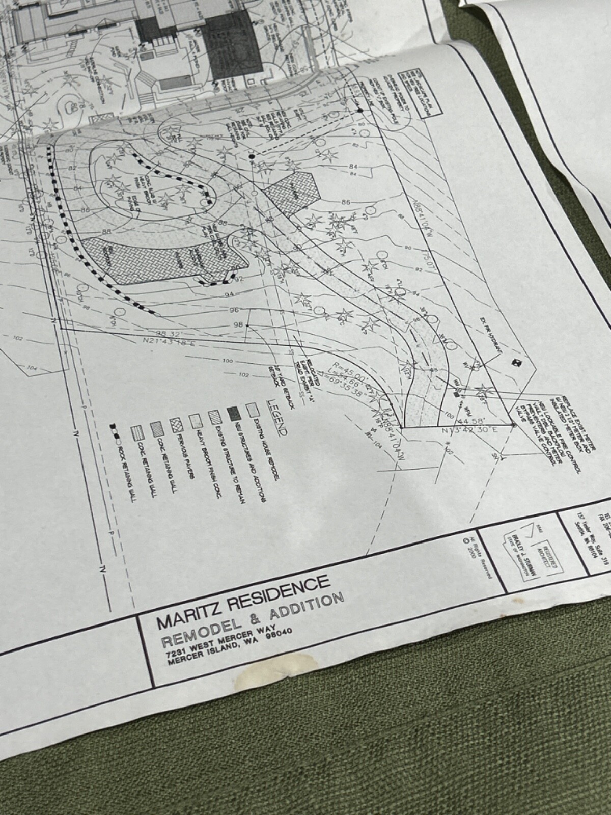 Architectural Blue Print House Remodel & Addition Mercer Island Washington