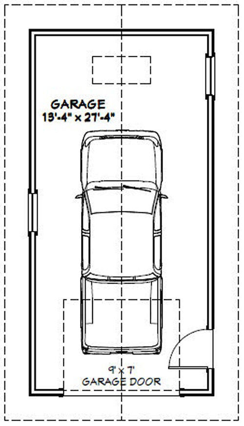 14×28 1-Car Garage — 392 sq ft — PDF Floor Plan — Model 1C