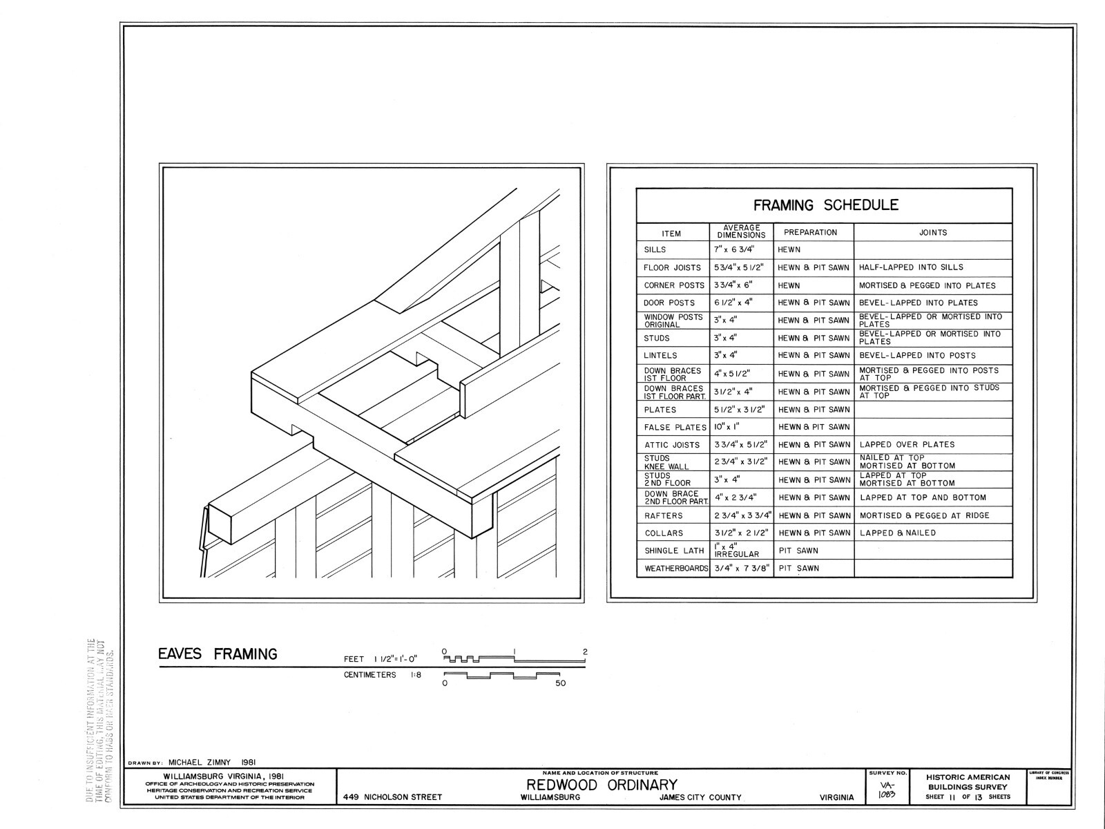 Colonial Williamsburg Timber Framed Cottage – Printed Architectural Plans