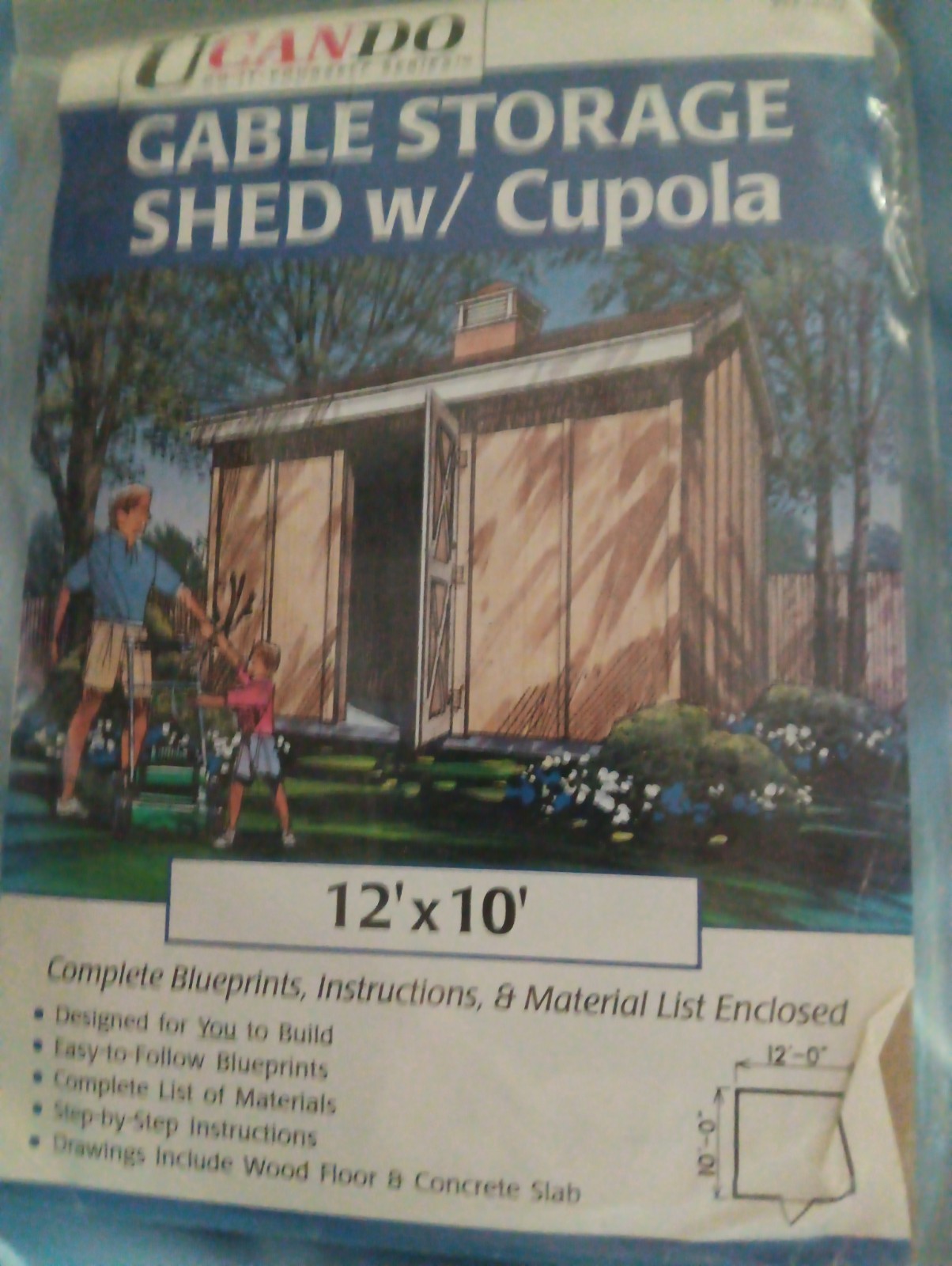 UCANDO~Do-It-Yourself-Series~Gable Storage Shed w/Cupola~12’x10’~Pattern~NEW!