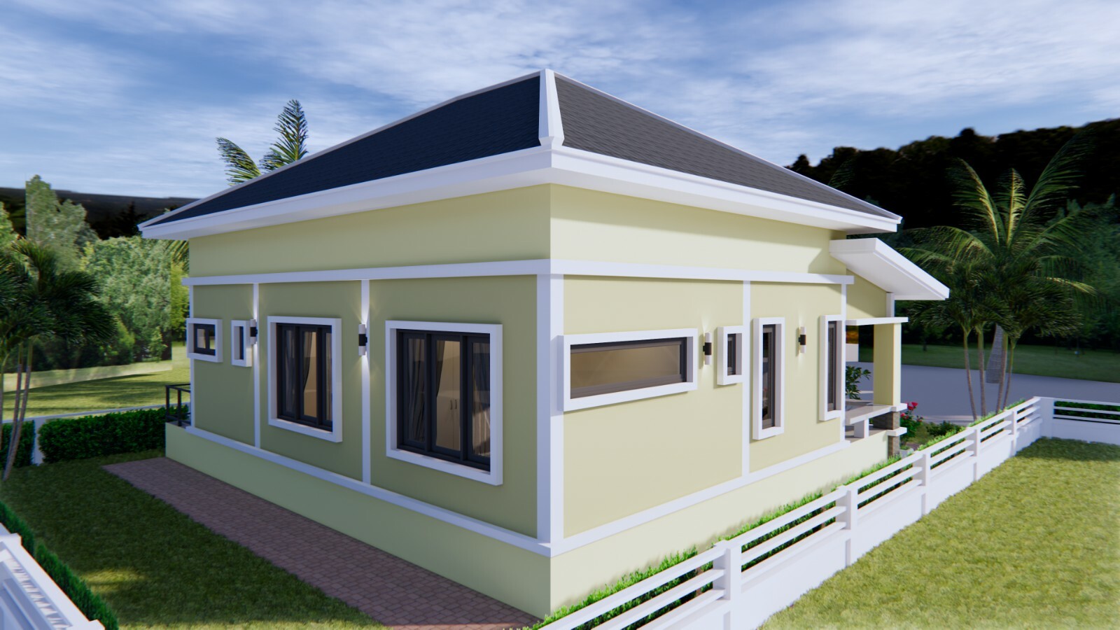 33×33 Feet House Plans 10×10 Meter 3 Bedrooms 2 Bath Hip Roof PDF (A4 Hard Copy)