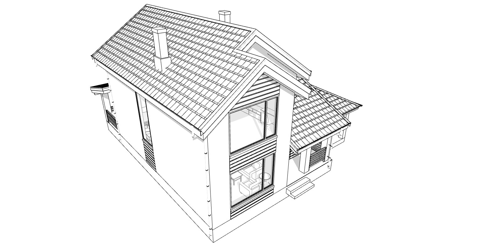 40’x45’ 3 Bed, 3 Bath Modern Cottage Architectural Build Plans PDF Download.