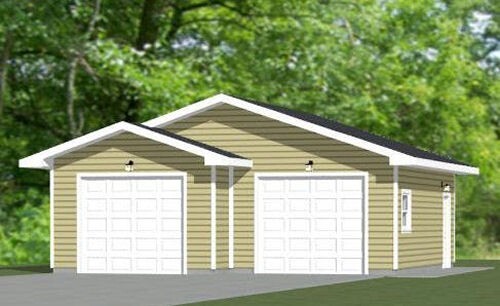 28×28 2-Car Garage — 728 sqft — PDF Floor Plan — Model 1