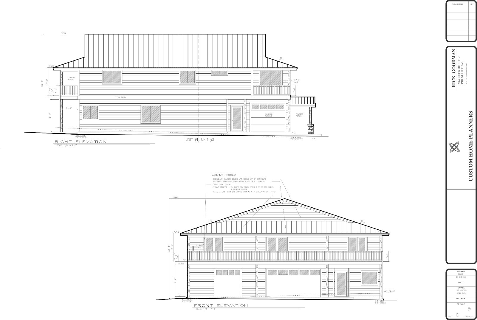 2 story Duplex – 5+ Bed – 4+ Bath – 5,205 SF – Drawings and House Plans pdf
