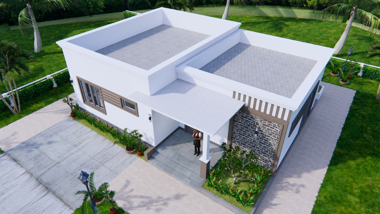 40×30 Feet House Plan 12×9 Meter 2 Beds 2 Baths Flat Roof PDF (A4 Hard Copy)