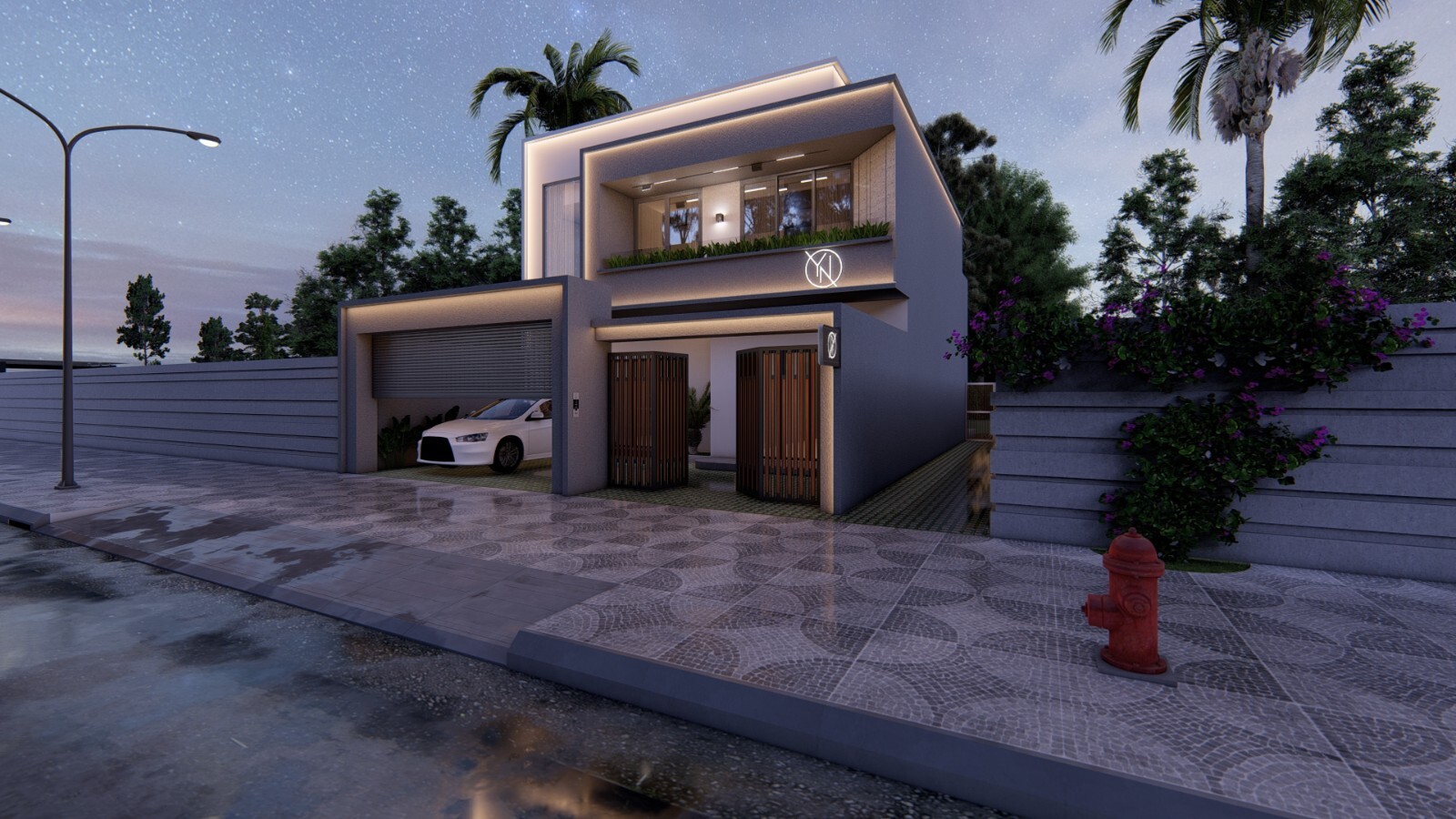 Modern Box House 3D Model | 2-Storey Villa | SketchUp + PNG Render | Mee Studio