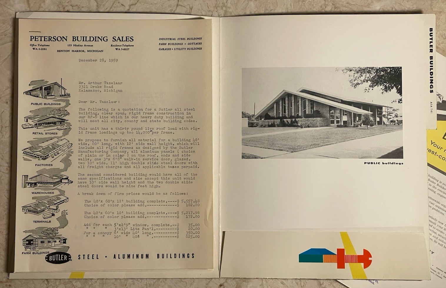 1959 Butler Rigid Frame Buildings Plans Construction Kansas City MO MCM Design