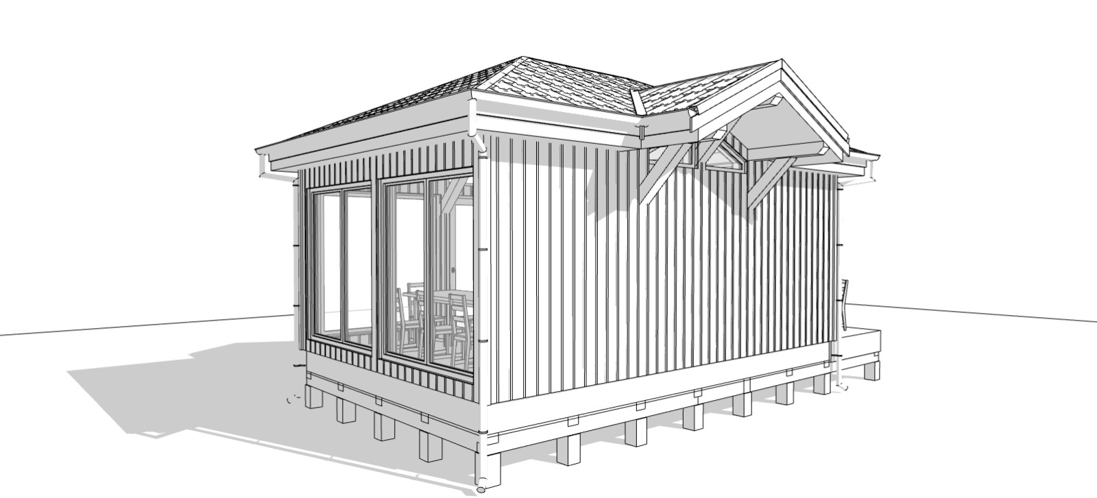 25×18 Backyard Office / Bar / Tiny House Architectural Build Plans PDF Download