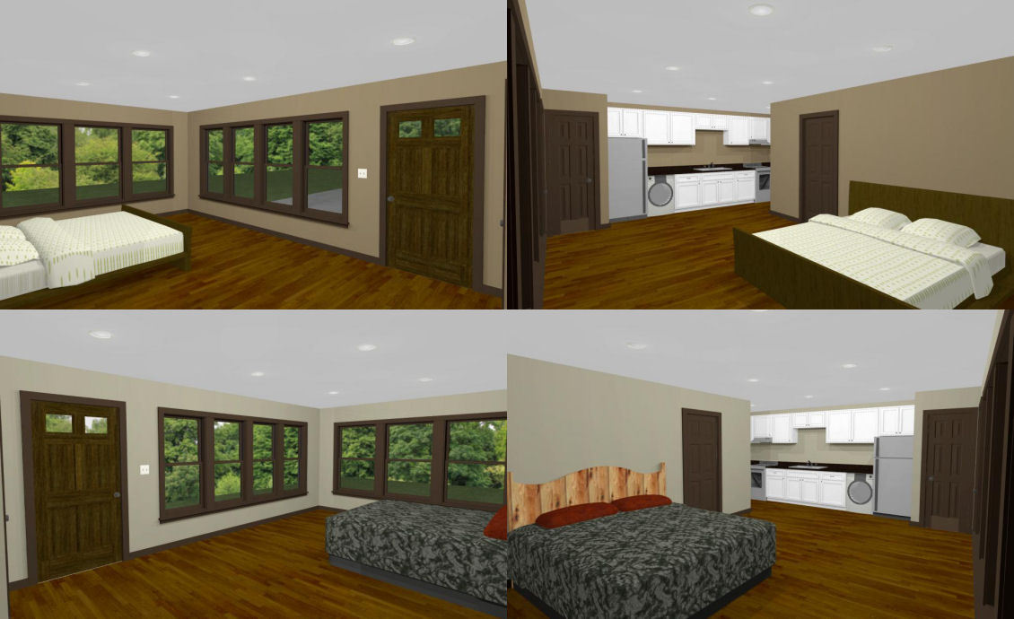 44×48 4-Plex with 1-RV Garage – PDF FloorPlan – 2,230 sqft – Model 4B