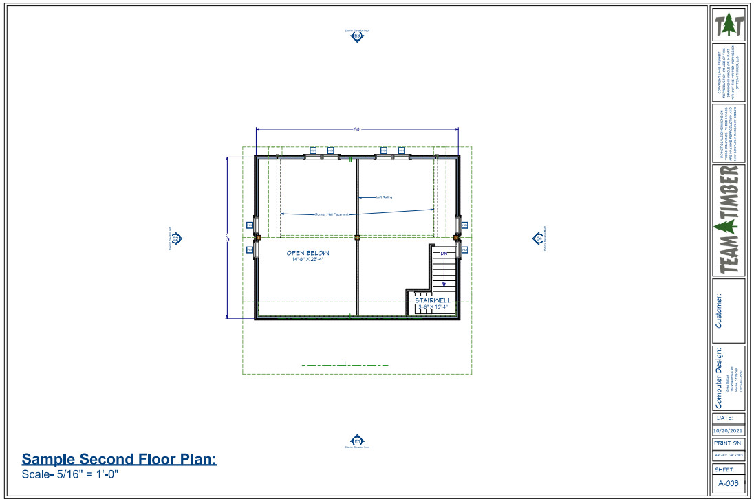 24′ x 30′ Forest Ridge Cabin Timber Frame Plan Set