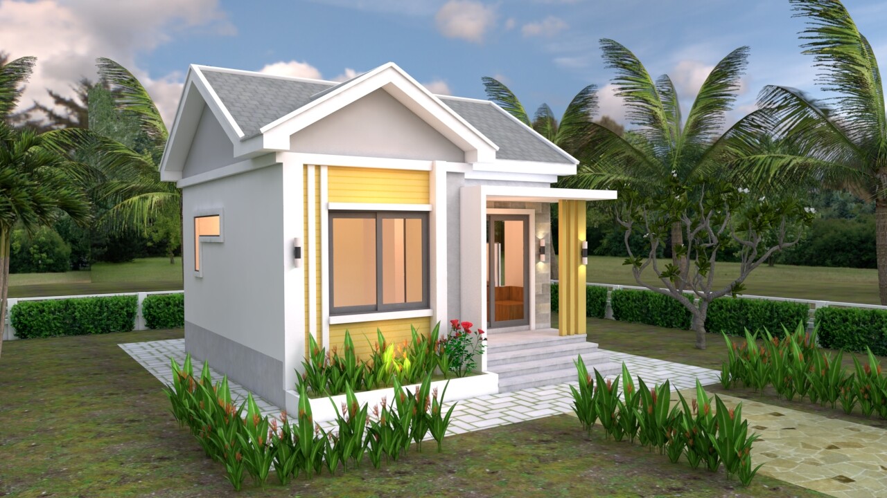 20×20 Feet Small Cottage Design 6×6 Meter One Bedroom Gable Roof (A4 Hard Copy)
