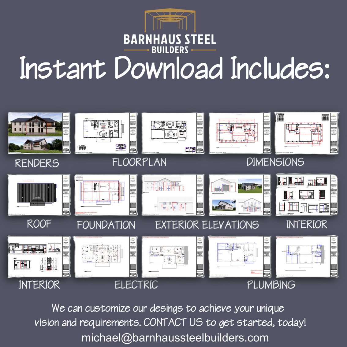 Timber Trails Barndominium – 5 Bedrooms / 5 Baths 4,147 SF Design Blueprints