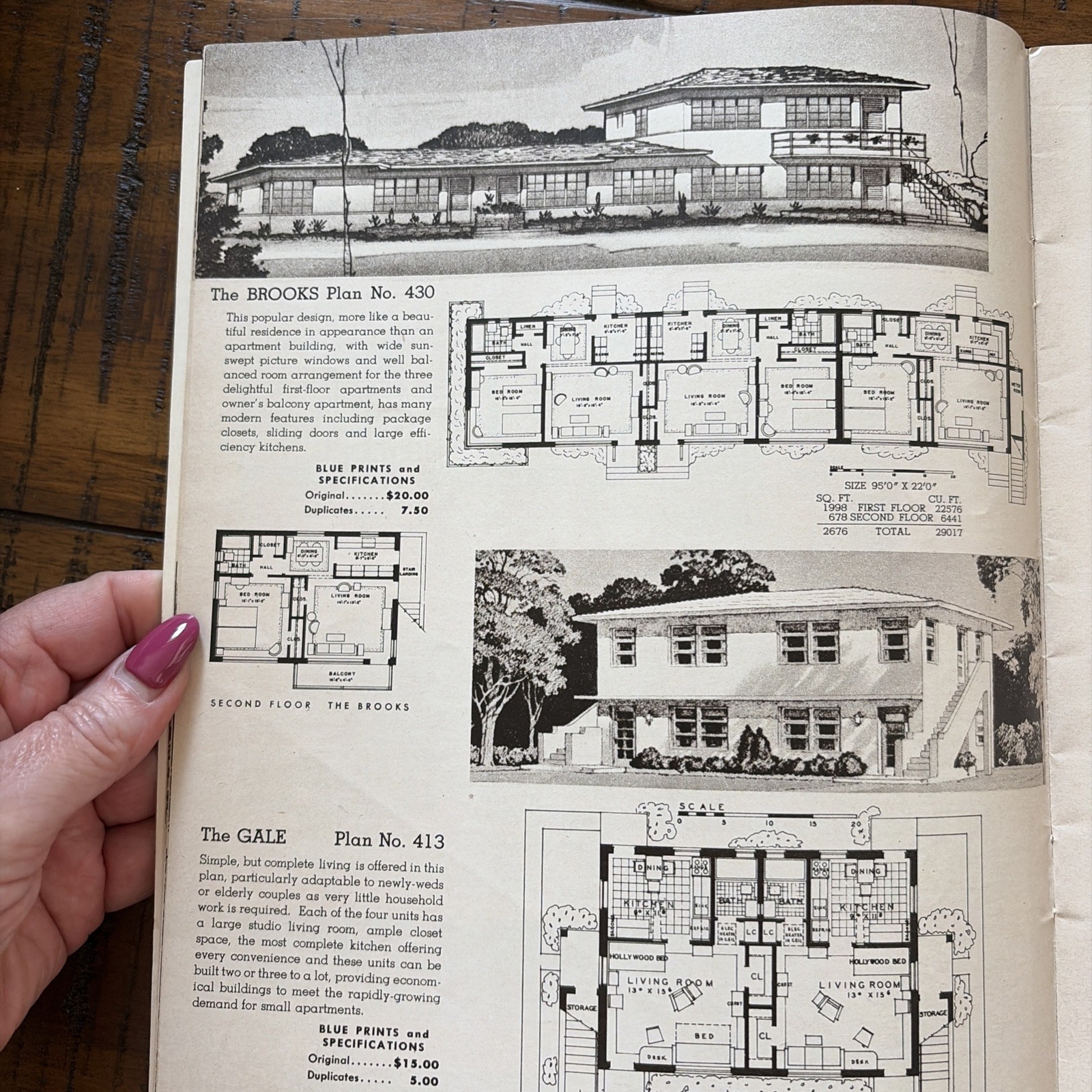 Vintage 1949 MCM Mid Century Home Hotels Apartment Plans Designs Catalog