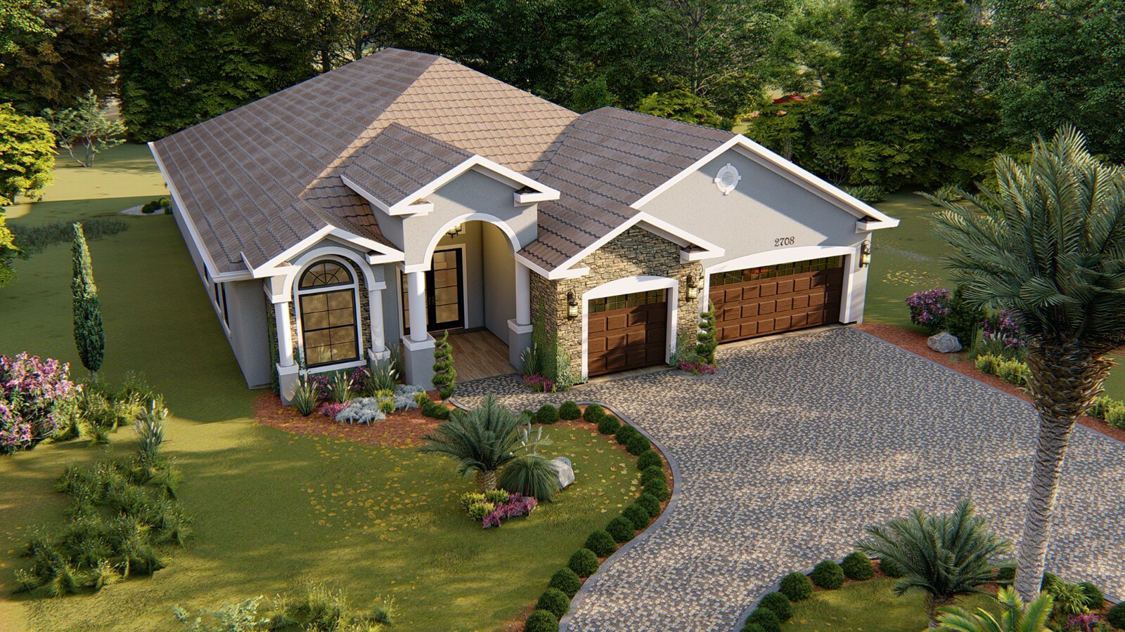 CADFILE BLUEPRINTS MEDITERRANEAN HOUSE PLAN ARCHUP #106M