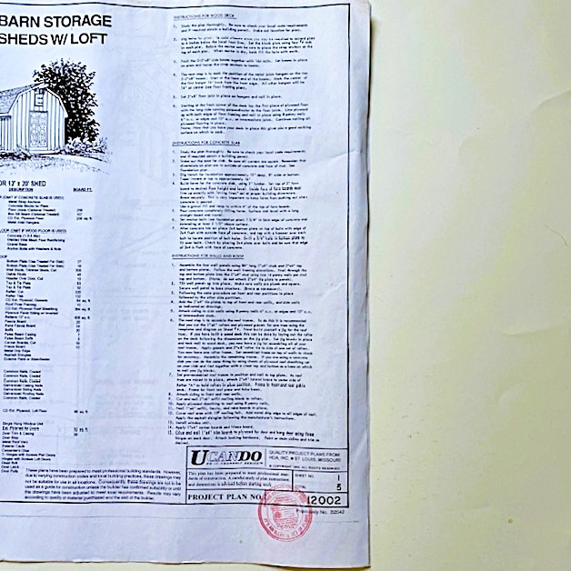 UCANDO Barn Storage Shed w/ Loft DIY Blueprint Plans – Project 12002