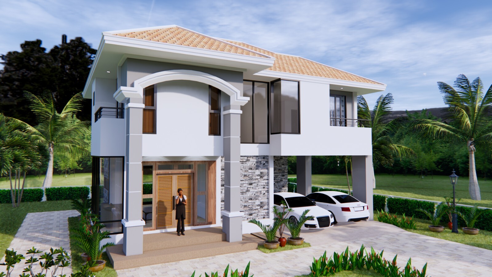 36×26 Feet House Plans 11×8 Meter 3 Beds 2 Bath Hip Roof PDF Plan (A4 Hard Copy)