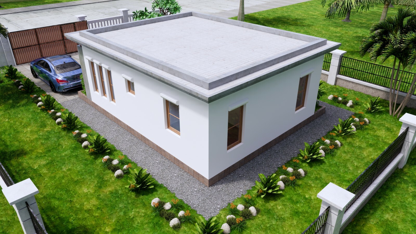 20×26 Feet Small House Plans 6×8 Meter 2 Bed 1 Bath Flat Roof PDF (A4 Hard Copy)