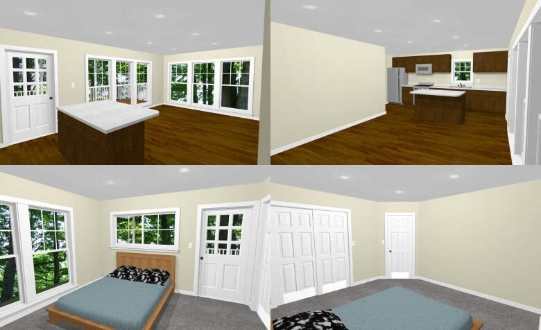 24×32 House — 1 Bedroom 1.5 Bath — 830 sq ft — PDF Floor Plan — Model 8
