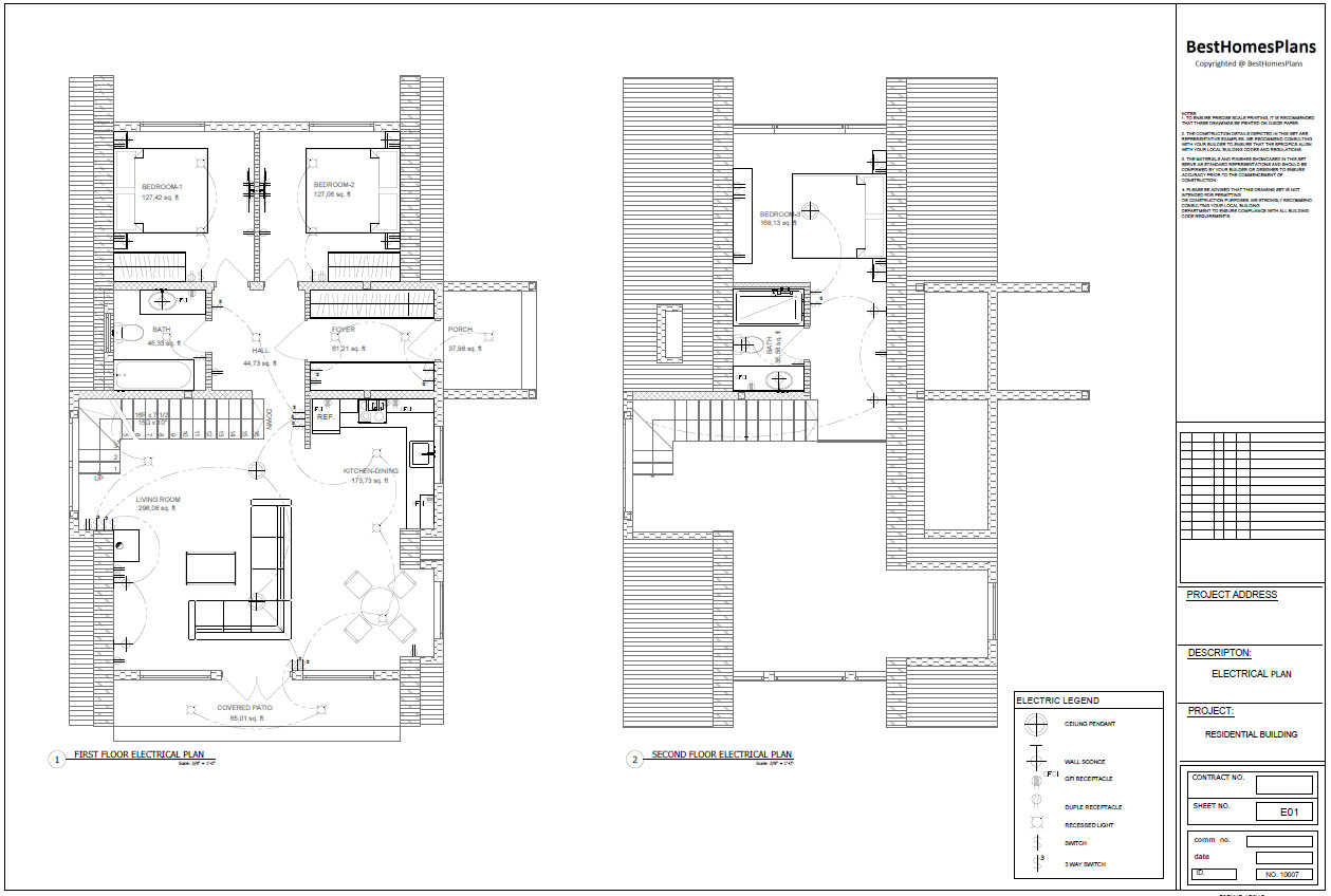 45’x32’ 3-Beds, 2-Baths Modern A-Frame Architectural House Plans PDF Download.