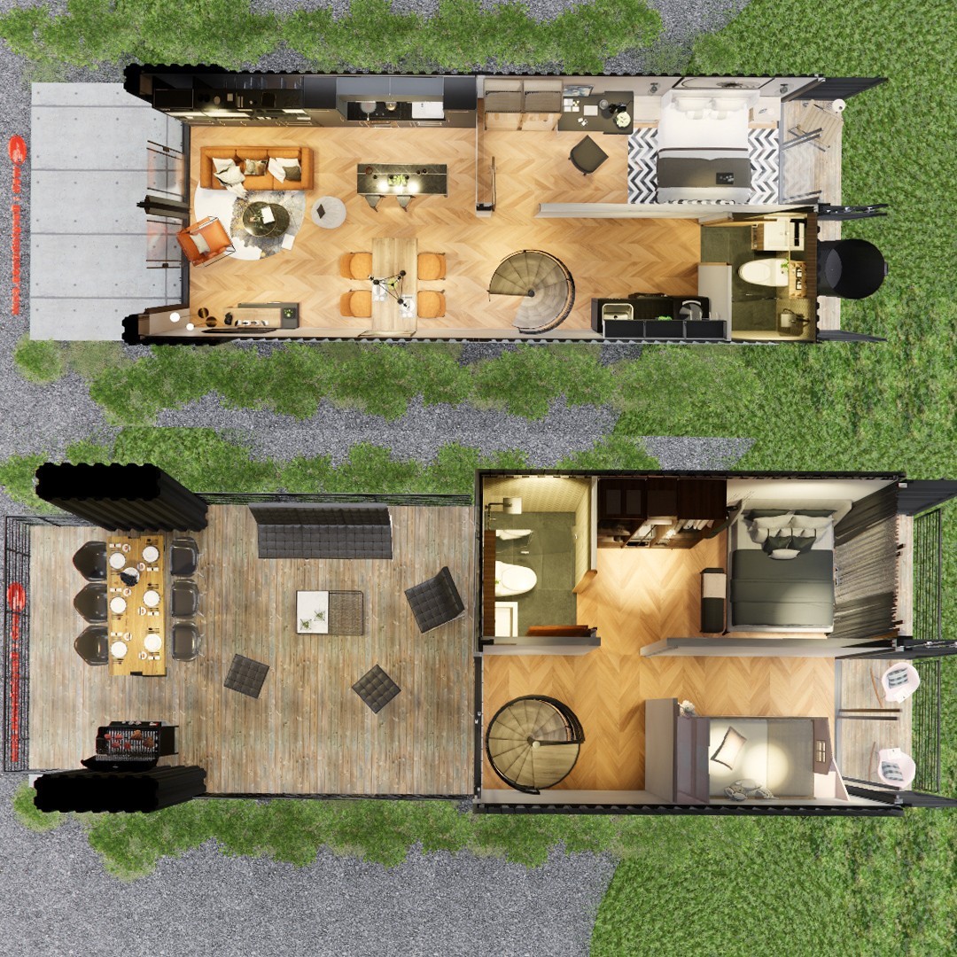 Container house plans – 3 bedrooms – 2 bathrooms – Digital PDF File