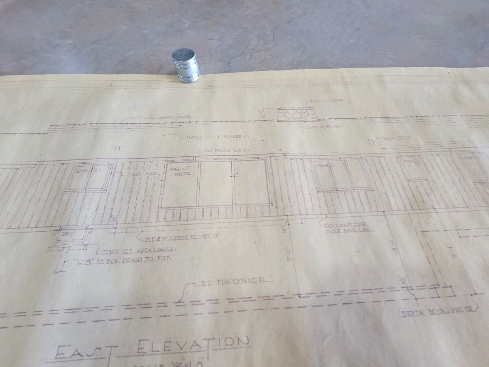 Vintage 1973 Architectural Private Residence Blueprints Bound Set 5 Sheets