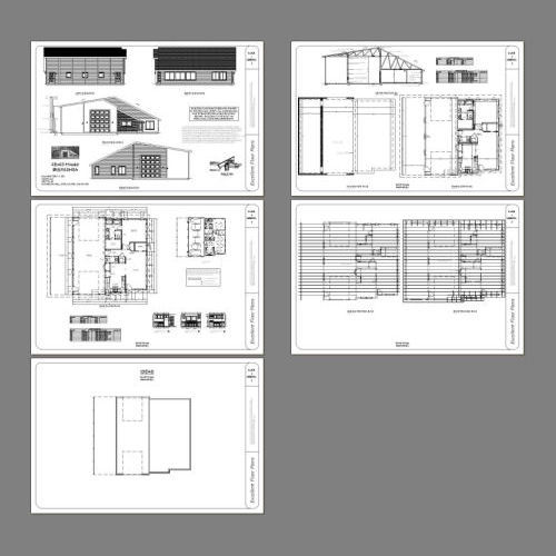 46×48 House – 1 Bedroom 1.5 Bath 1 RV – 1,157 sqft – PDF Floor Plan – Model 3C