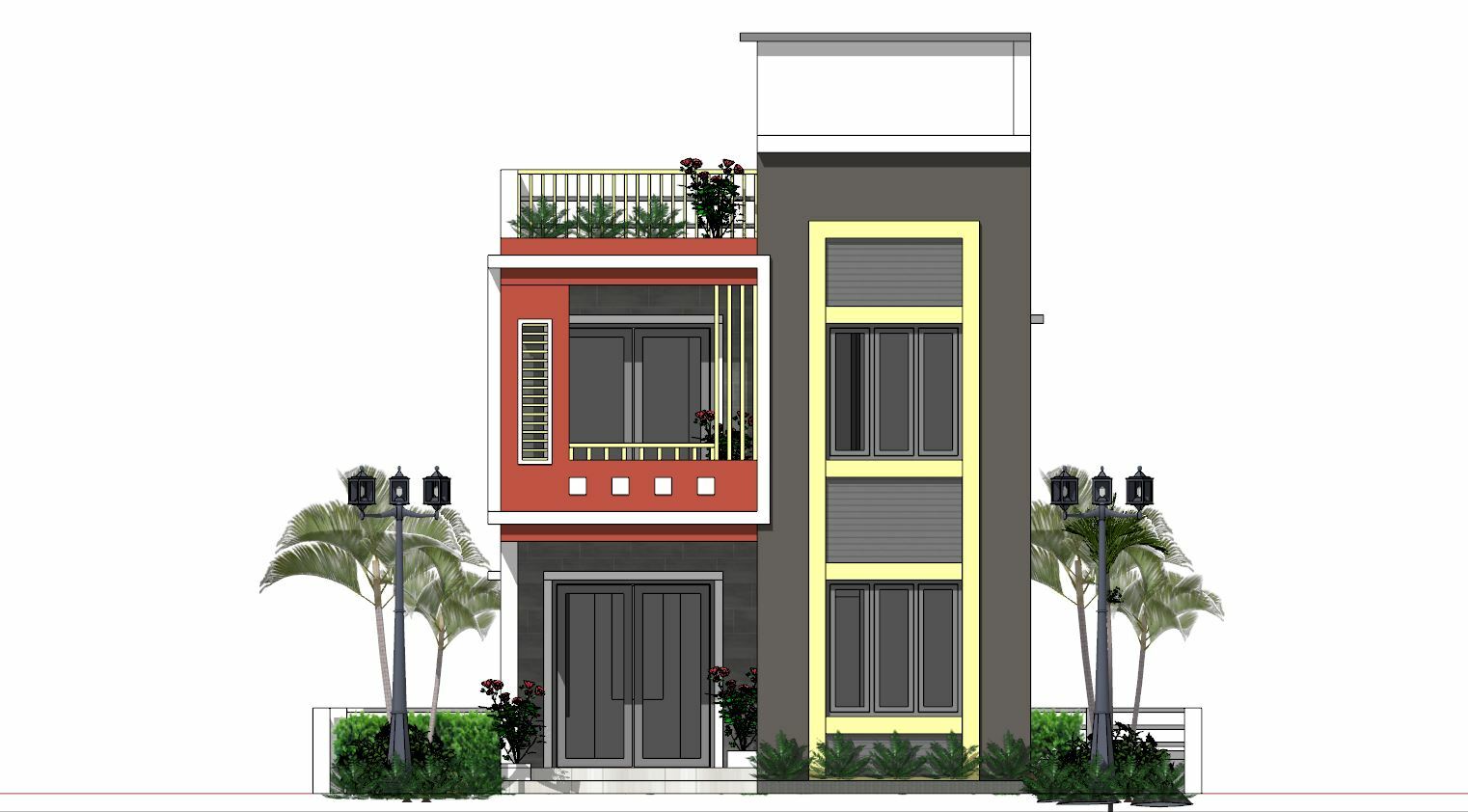 House Plan 6×10 Meter 20×33 Feet 3 Beds 3 Baths Terrace Roof Pdf (A4 Hard Copy)