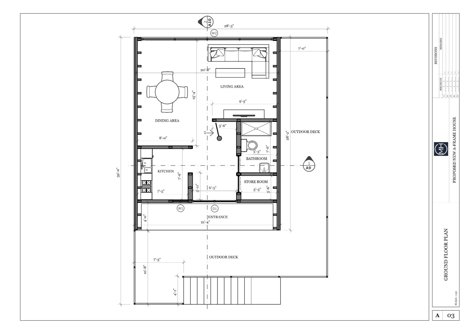 Modern A-Frame Cabin House Plan With AutoCAD File And PDF For Blueprint Plans
