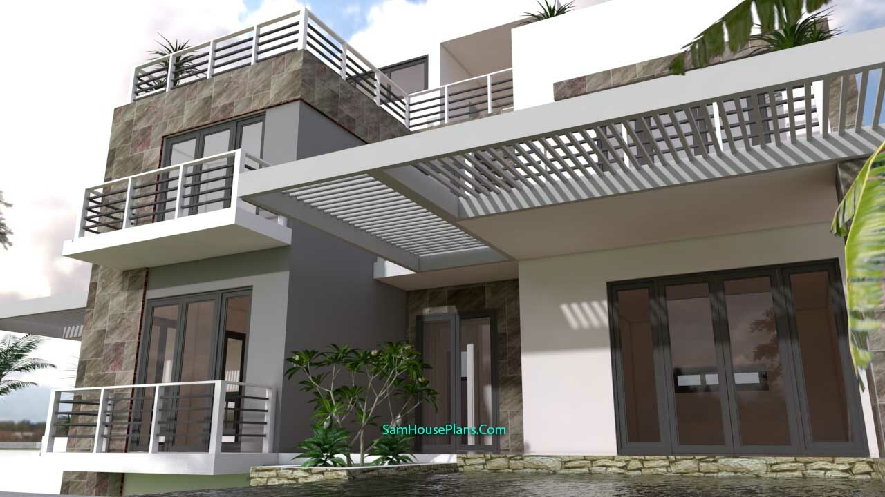 House Plan 10×16 Meter 33×53 Feet 4 Beds 4 Baths Terrace Roof (A4 Hard Copy)