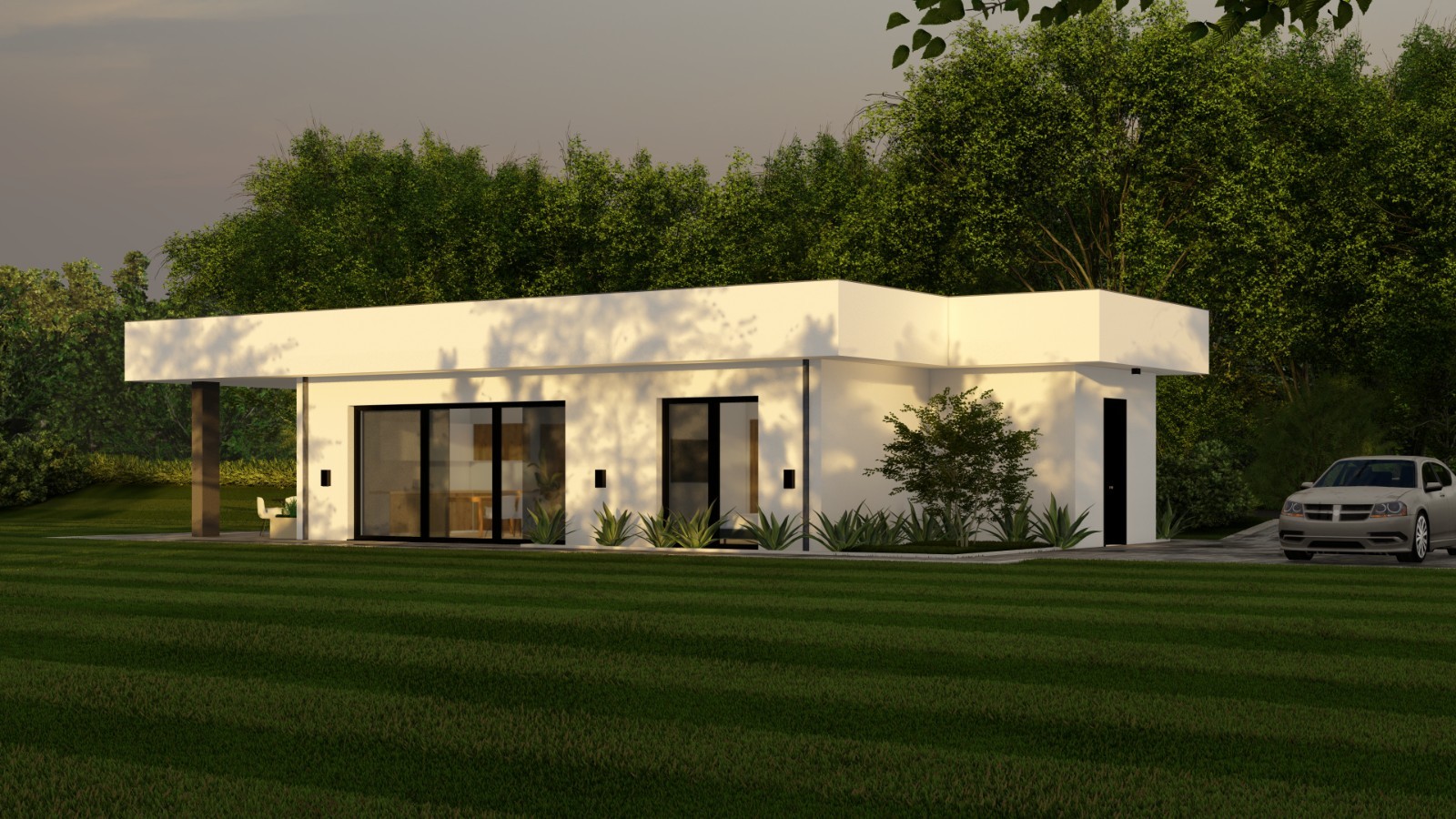 Small Modern 2 Bedroom 1.5 Bathroom House Floor Plan Blueprints, 1000SQFT/93m2