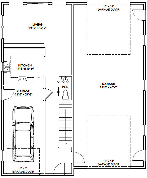 40×48 House with 1-Car 1-RV Garage – PDF FloorPlan – 1,613 sqft – Model 4A