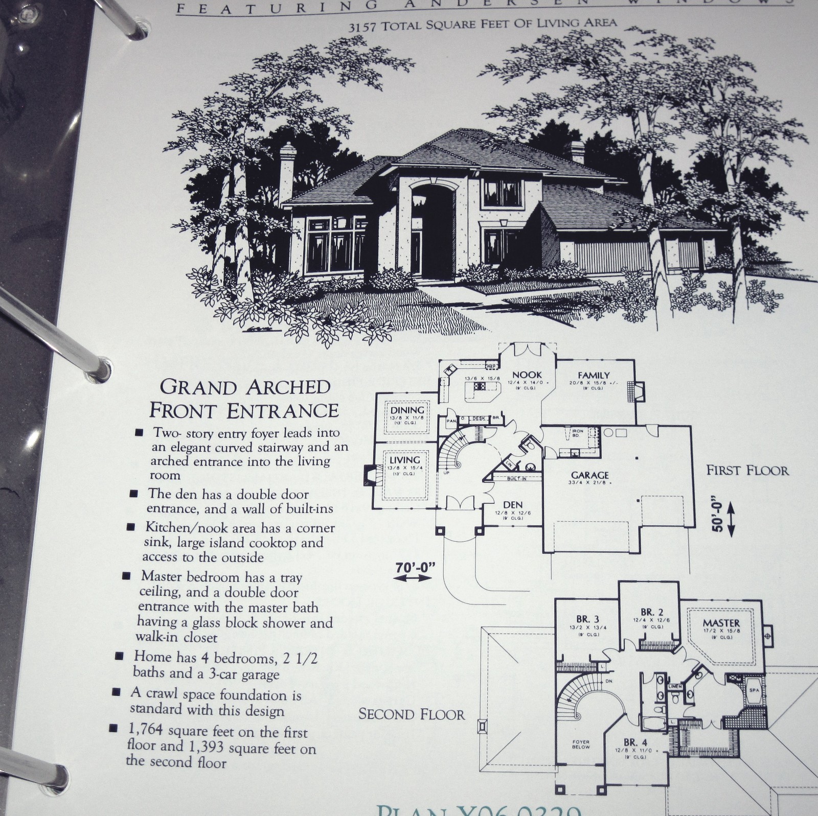 1995 Binder Book of Home Plans Featuring Andersen Windows Contractor’s Edition