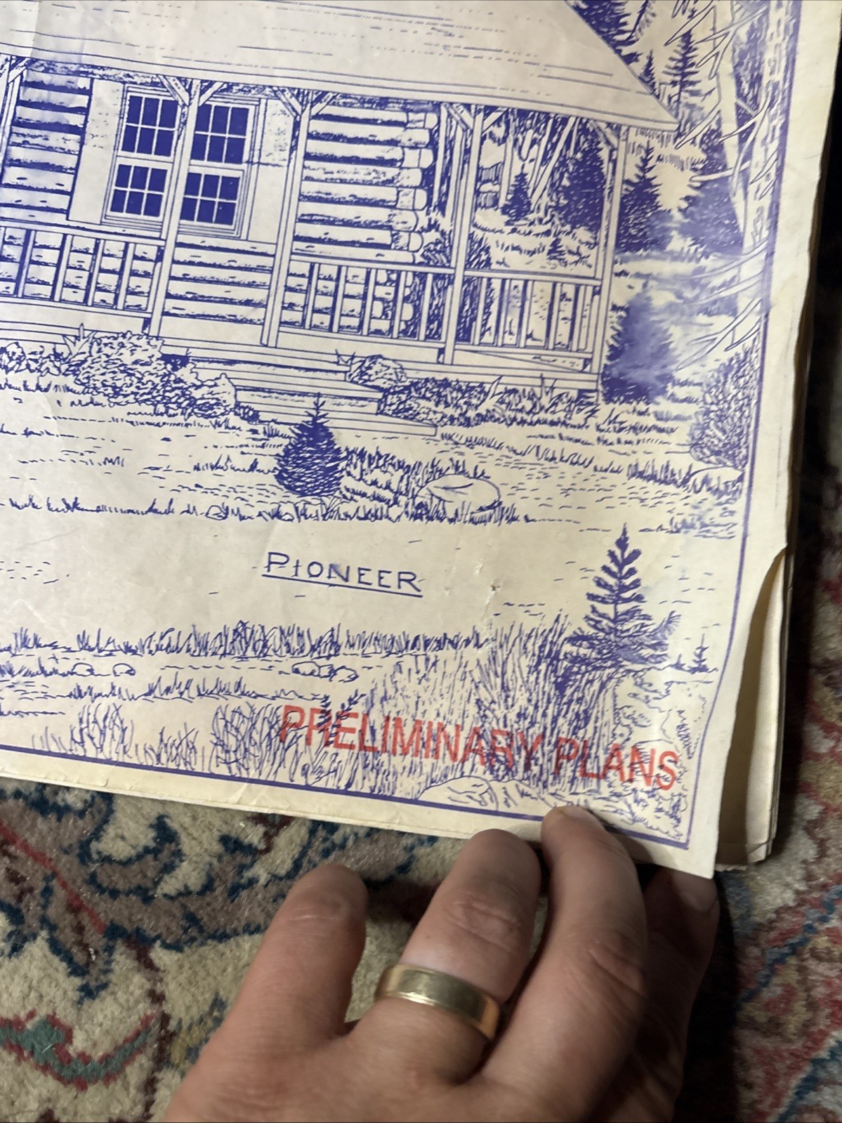 Vtg Moose Head Country Log Home Plans Full Set Blueprint Farmhouse 1980s Maine !
