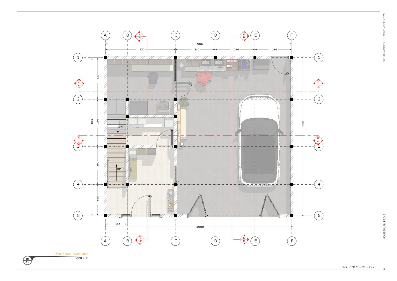 1-Bed Garage Apartment Building Plan 8,5 x 10 Meters