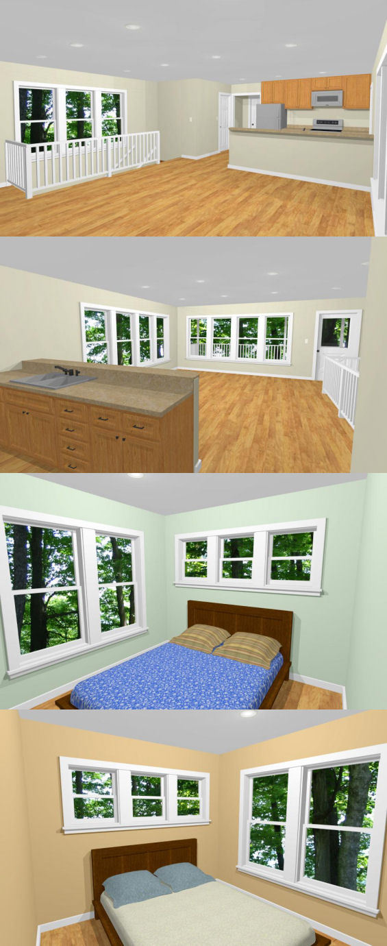 20×40 House — 2 Bedroom 1.5 Bath — 1,053 sq ft — PDF Floor Plan — Model 6A