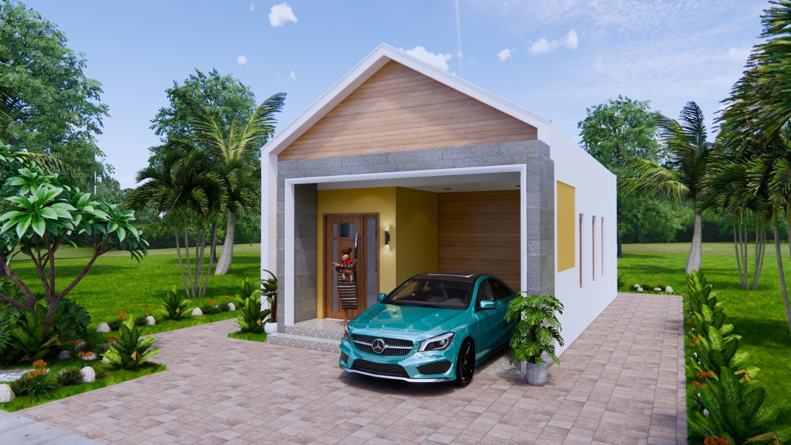 Small House Plan 6×9 Meter 2 Beds 20×30 Feet Gable Roof PDF Plan (A4 Hard Copy)