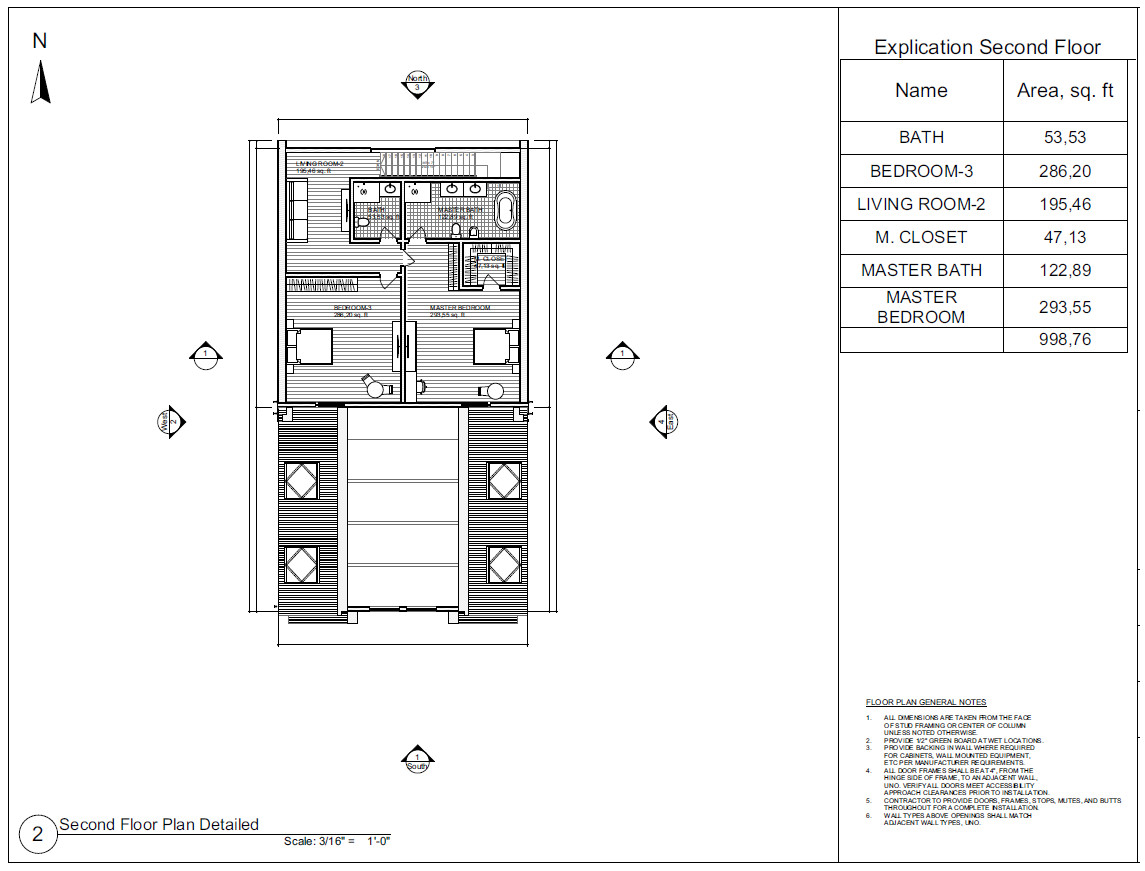 35’x65′ 4 Beds, 4 Bath Double A-Frame Architectural Build Plans PDF Download
